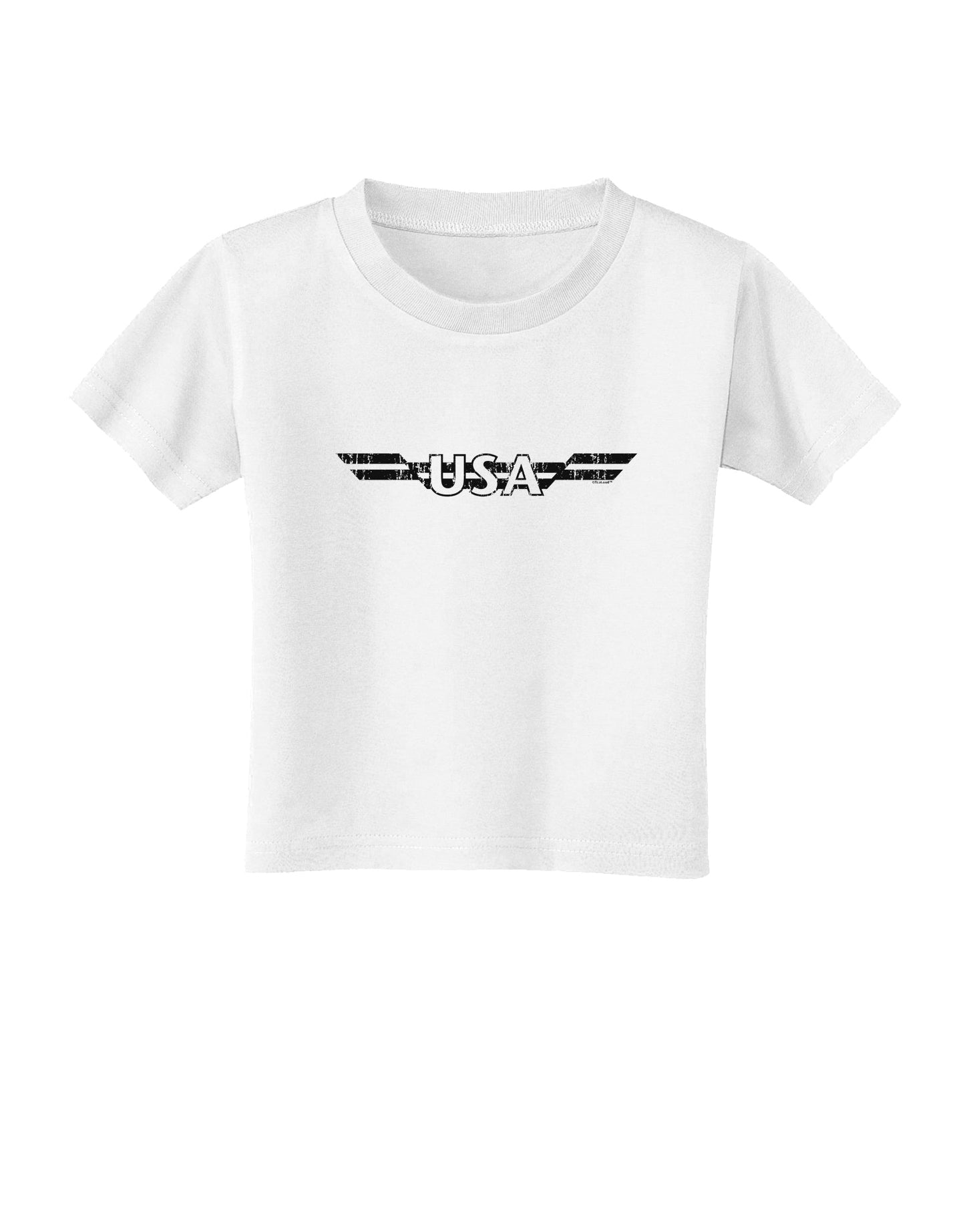 USA Stripes Monochrome Vintage Toddler T-Shirt-Toddler T-Shirt-TooLoud-White-2T-Davson Sales