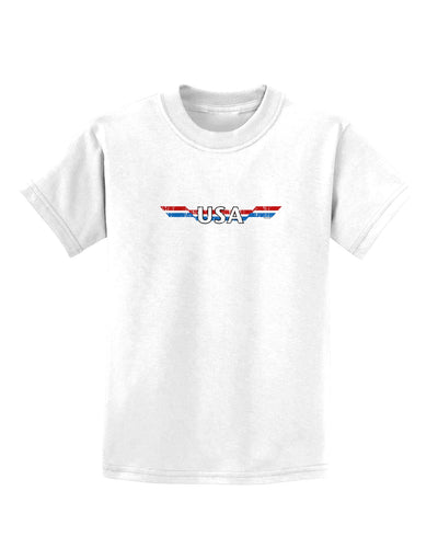 USA Stripes Vintage Childrens T-Shirt-Childrens T-Shirt-TooLoud-White-X-Small-Davson Sales