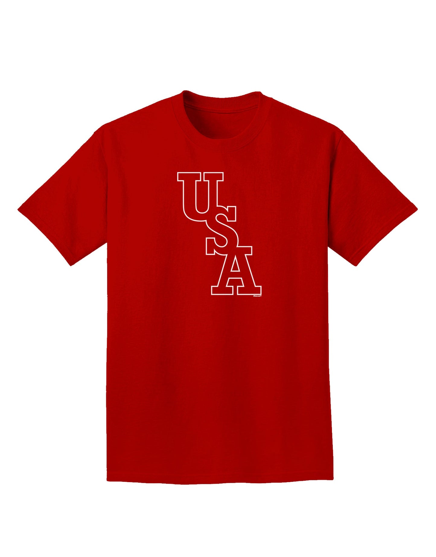 USA Text Adult Dark T-Shirt-Mens T-Shirt-TooLoud-Red-Small-Davson Sales