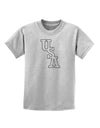 USA Text Childrens T-Shirt-Childrens T-Shirt-TooLoud-AshGray-X-Small-Davson Sales