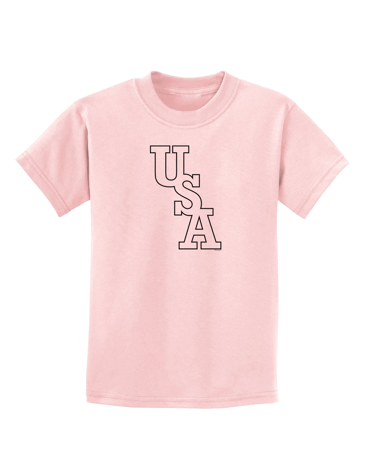 USA Text Childrens T-Shirt-Childrens T-Shirt-TooLoud-PalePink-X-Small-Davson Sales