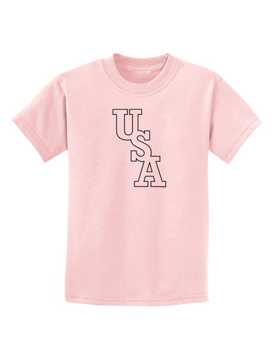 USA Text Childrens T-Shirt-Childrens T-Shirt-TooLoud-PalePink-X-Small-Davson Sales