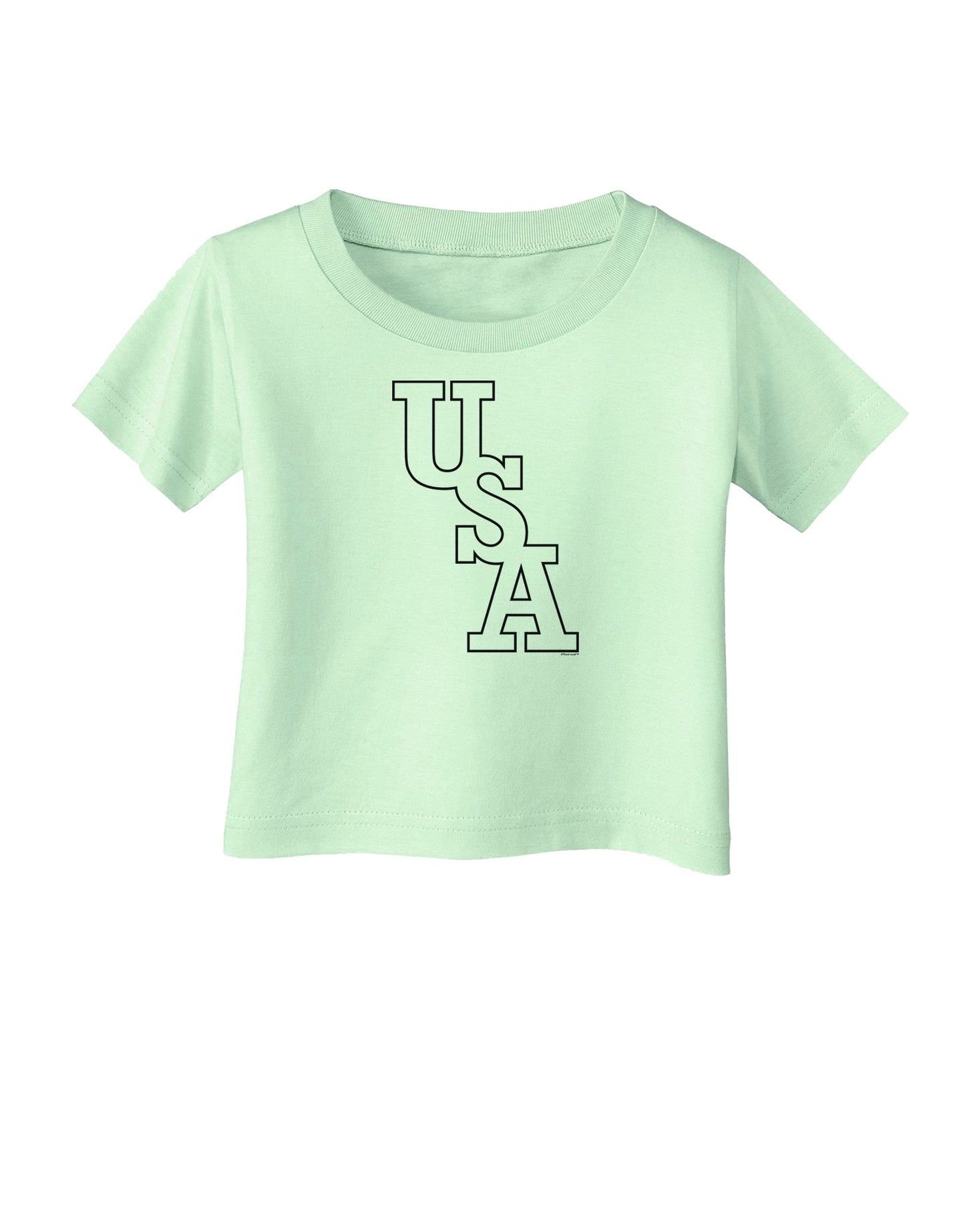 USA Text Infant T-Shirt-Infant T-Shirt-TooLoud-Light-Green-06-Months-Davson Sales