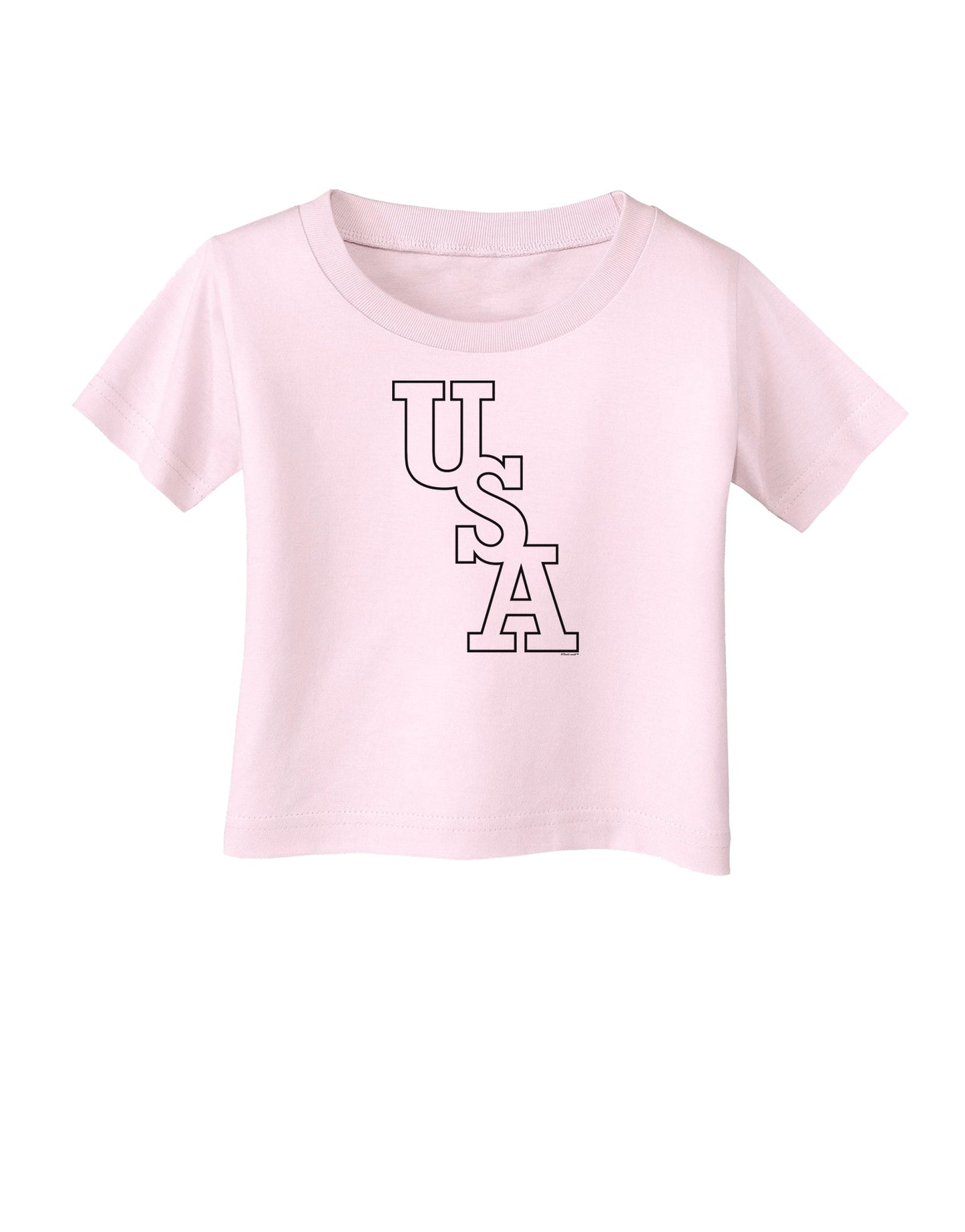 USA Text Infant T-Shirt-Infant T-Shirt-TooLoud-Light-Pink-06-Months-Davson Sales