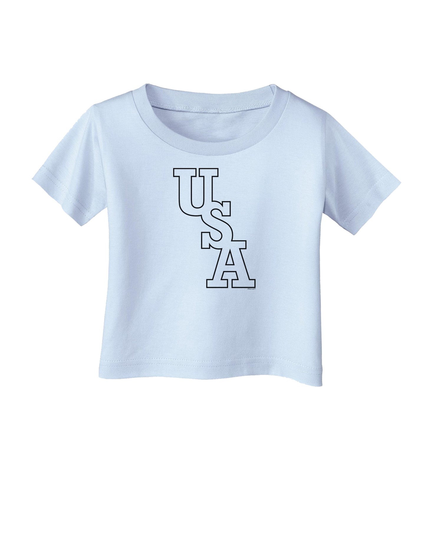 USA Text Infant T-Shirt-Infant T-Shirt-TooLoud-Light-Blue-06-Months-Davson Sales
