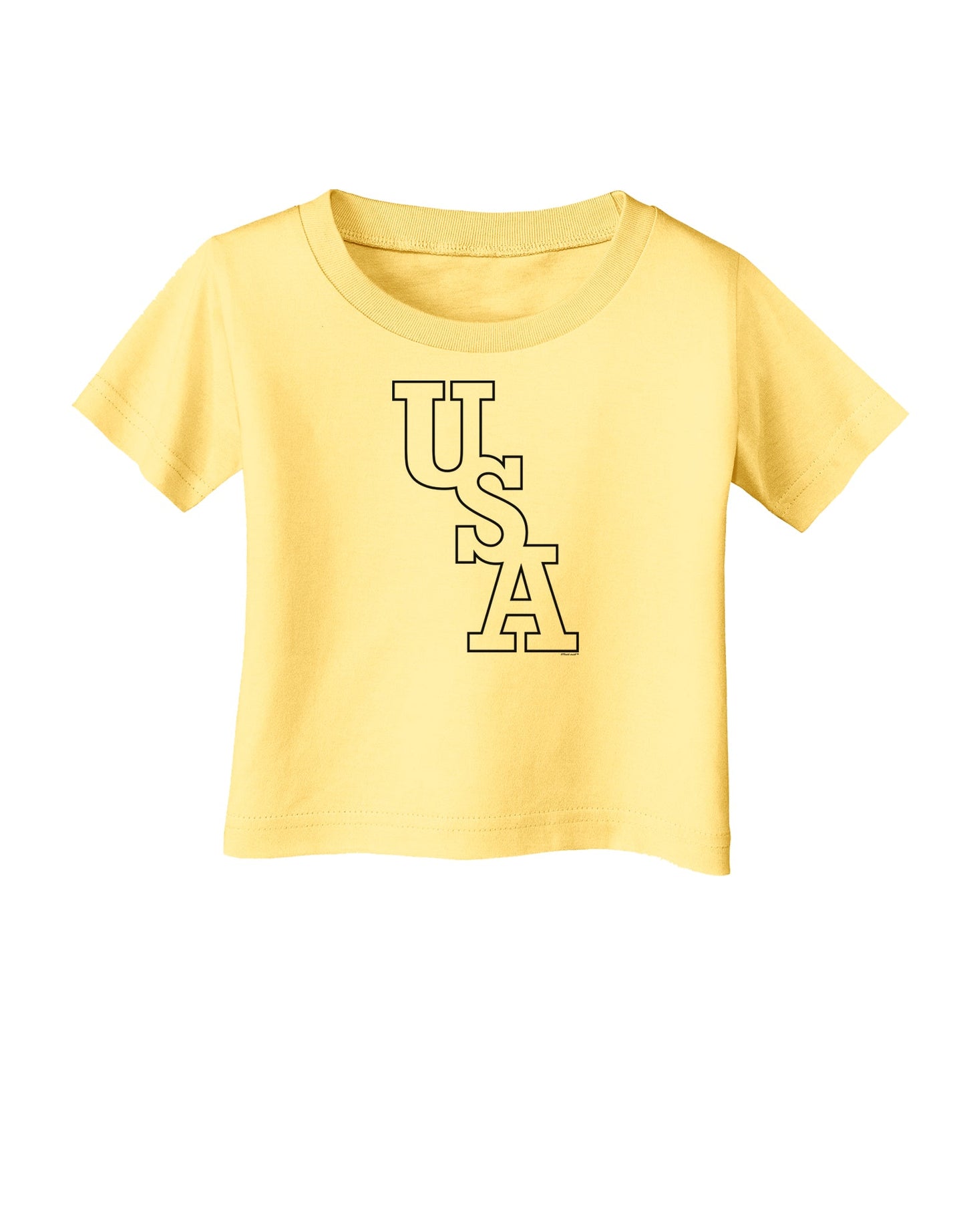 USA Text Infant T-Shirt-Infant T-Shirt-TooLoud-Daffodil-Yellow-06-Months-Davson Sales