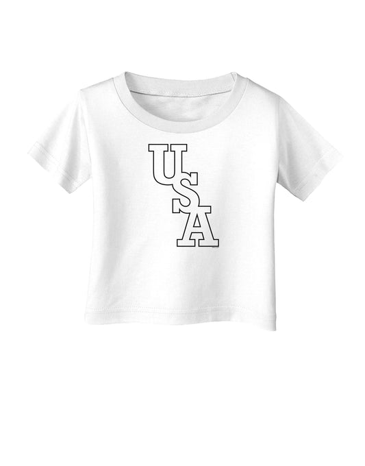 USA Text Infant T-Shirt-Infant T-Shirt-TooLoud-White-06-Months-Davson Sales