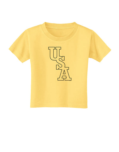 USA Text Toddler T-Shirt-Toddler T-Shirt-TooLoud-Daffodil-Yellow-2T-Davson Sales