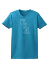 USA Text Womens Dark T-Shirt-TooLoud-Turquoise-X-Small-Davson Sales