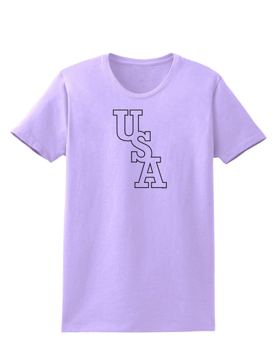 USA Text Womens T-Shirt-Womens T-Shirt-TooLoud-Lavender-X-Small-Davson Sales