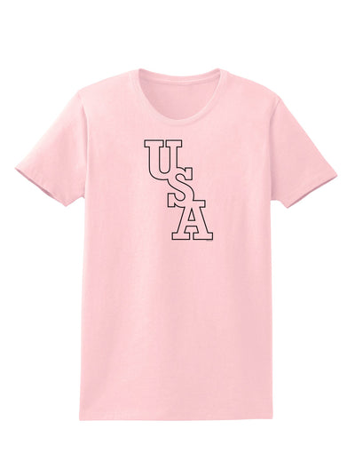 USA Text Womens T-Shirt-Womens T-Shirt-TooLoud-PalePink-X-Small-Davson Sales