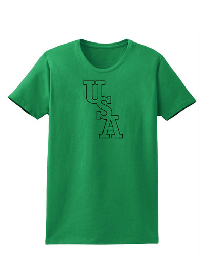 USA Text Womens T-Shirt-Womens T-Shirt-TooLoud-Kelly-Green-X-Small-Davson Sales