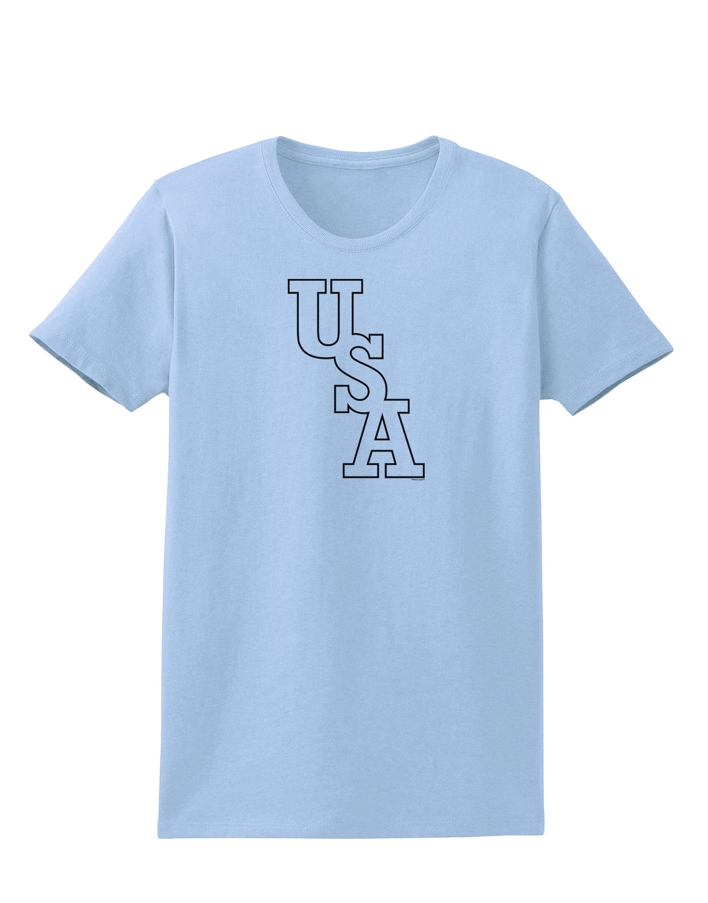USA Text Womens T-Shirt-Womens T-Shirt-TooLoud-Light-Blue-X-Small-Davson Sales