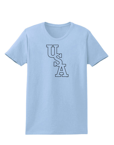 USA Text Womens T-Shirt-Womens T-Shirt-TooLoud-Light-Blue-X-Small-Davson Sales
