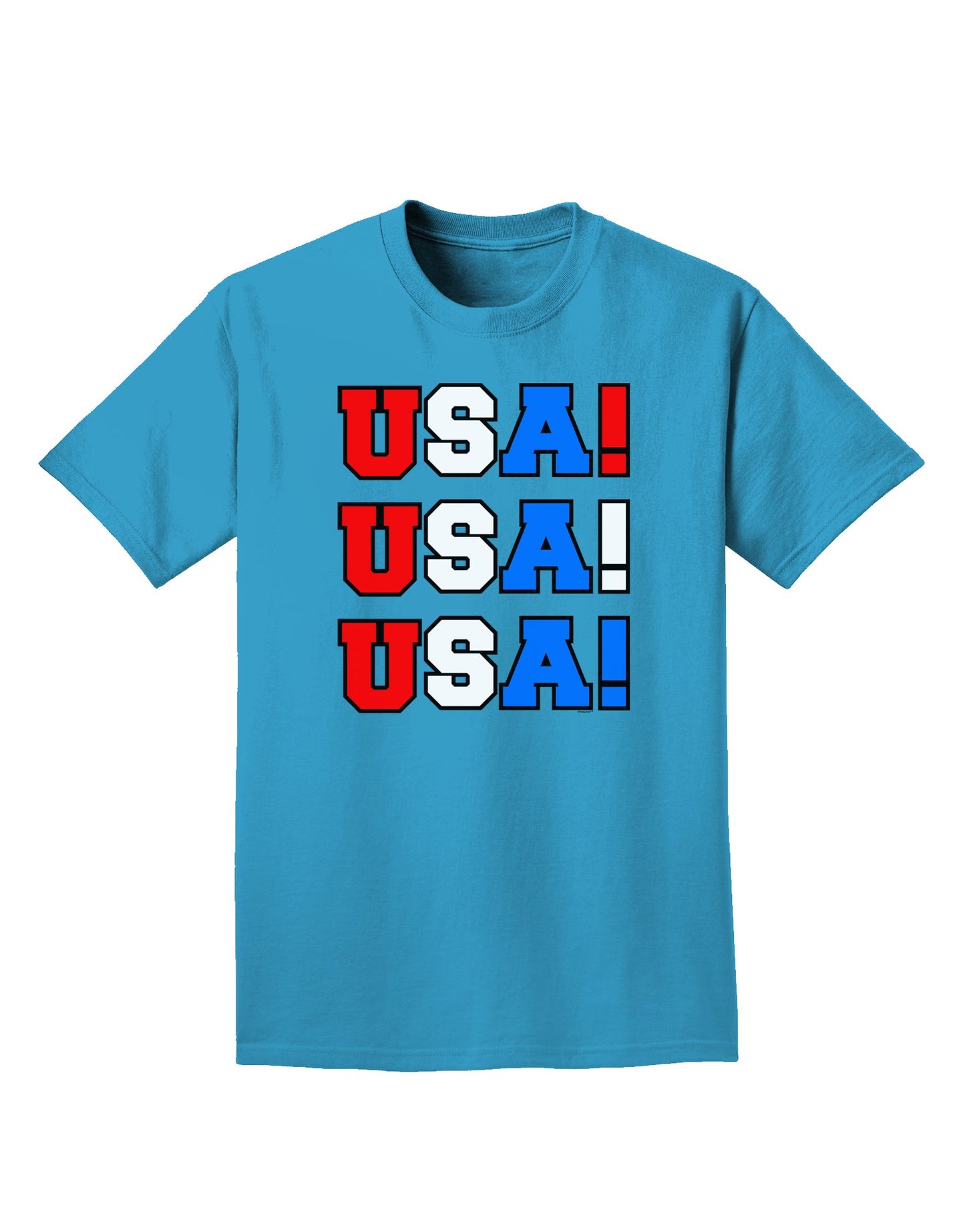 USA! USA! USA! Adult Dark T-Shirt-Mens T-Shirt-TooLoud-Turquoise-Small-Davson Sales