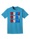USA! USA! USA! Adult Dark T-Shirt-Mens T-Shirt-TooLoud-Turquoise-Small-Davson Sales