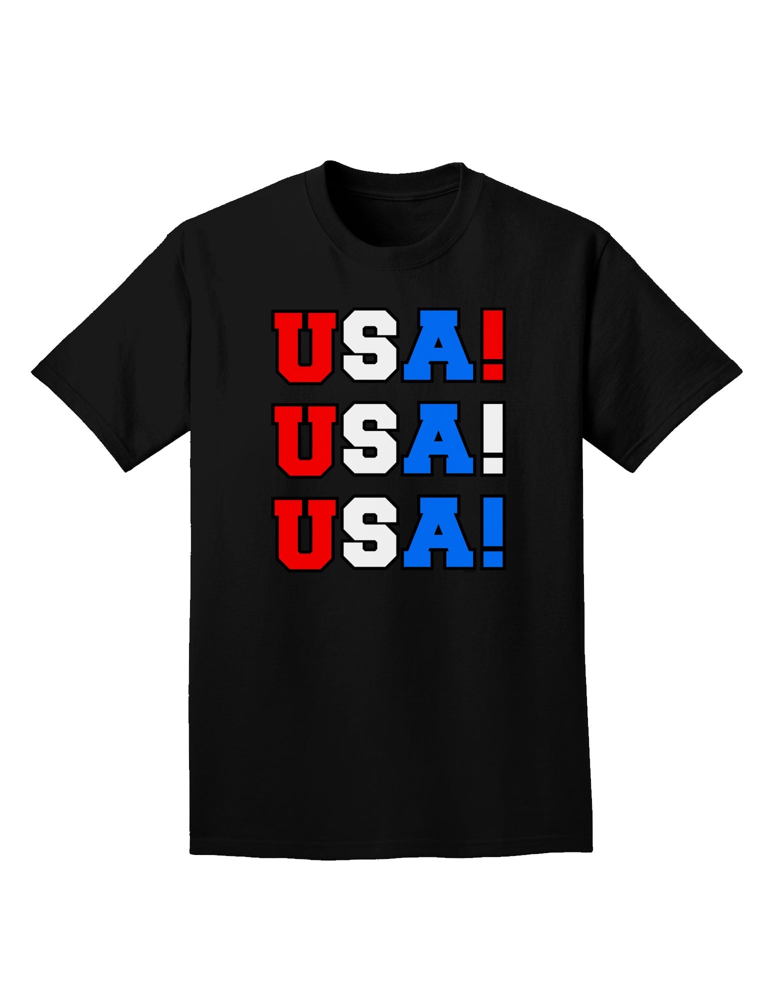 USA! USA! USA! Adult Dark T-Shirt-Mens T-Shirt-TooLoud-Black-Small-Davson Sales