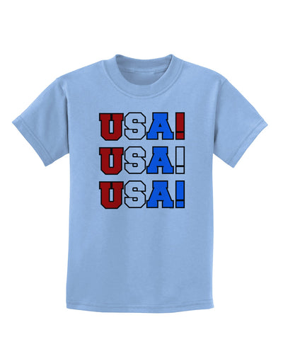 USA! USA! USA! Childrens T-Shirt-Childrens T-Shirt-TooLoud-Light-Blue-X-Small-Davson Sales