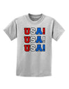 USA! USA! USA! Childrens T-Shirt-Childrens T-Shirt-TooLoud-AshGray-X-Small-Davson Sales