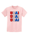 USA! USA! USA! Childrens T-Shirt-Childrens T-Shirt-TooLoud-PalePink-X-Small-Davson Sales