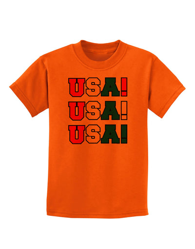 USA! USA! USA! Childrens T-Shirt-Childrens T-Shirt-TooLoud-Orange-X-Small-Davson Sales