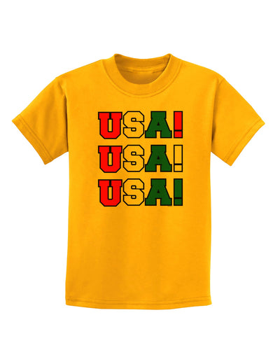 USA! USA! USA! Childrens T-Shirt-Childrens T-Shirt-TooLoud-Gold-X-Small-Davson Sales