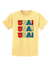 USA! USA! USA! Childrens T-Shirt-Childrens T-Shirt-TooLoud-Daffodil-Yellow-X-Small-Davson Sales