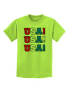 USA! USA! USA! Childrens T-Shirt-Childrens T-Shirt-TooLoud-Lime-Green-X-Small-Davson Sales