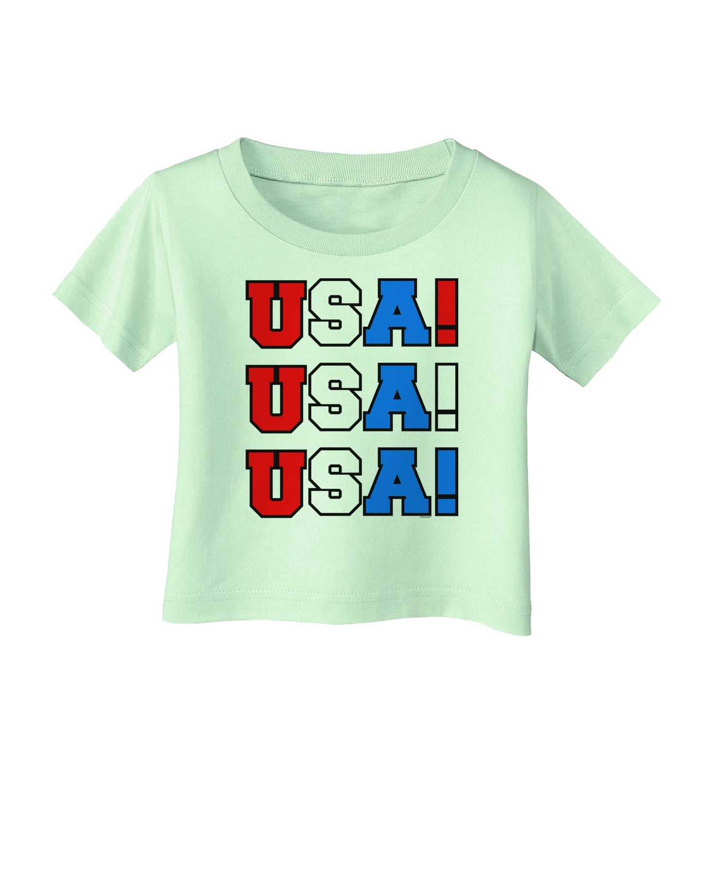 USA! USA! USA! Infant T-Shirt-Infant T-Shirt-TooLoud-Light-Green-06-Months-Davson Sales
