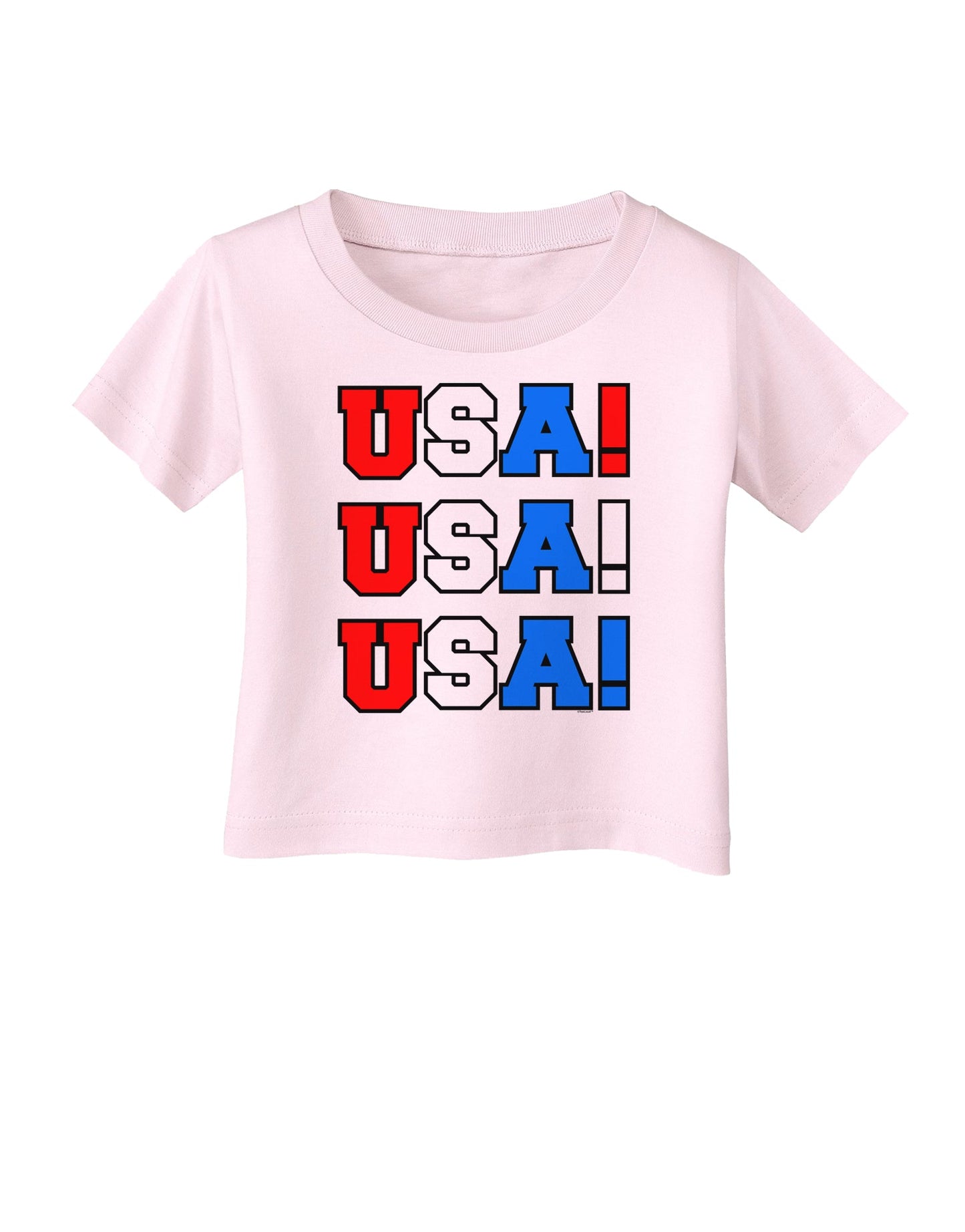 USA! USA! USA! Infant T-Shirt-Infant T-Shirt-TooLoud-Light-Pink-06-Months-Davson Sales