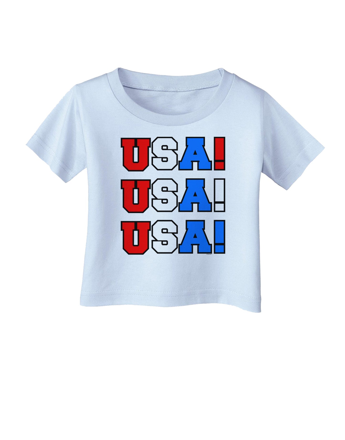 USA! USA! USA! Infant T-Shirt-Infant T-Shirt-TooLoud-Light-Blue-06-Months-Davson Sales