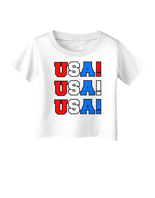 USA! USA! USA! Infant T-Shirt-Infant T-Shirt-TooLoud-White-06-Months-Davson Sales
