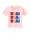 USA! USA! USA! Toddler T-Shirt-Toddler T-Shirt-TooLoud-Light-Pink-2T-Davson Sales