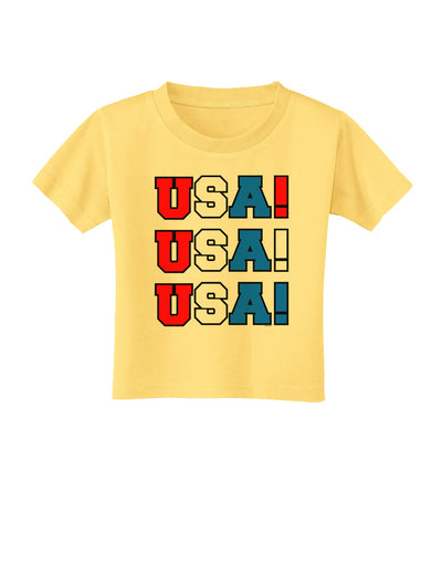 USA! USA! USA! Toddler T-Shirt-Toddler T-Shirt-TooLoud-Daffodil-Yellow-2T-Davson Sales