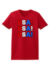 USA! USA! USA! Womens Dark T-Shirt-TooLoud-Red-X-Small-Davson Sales