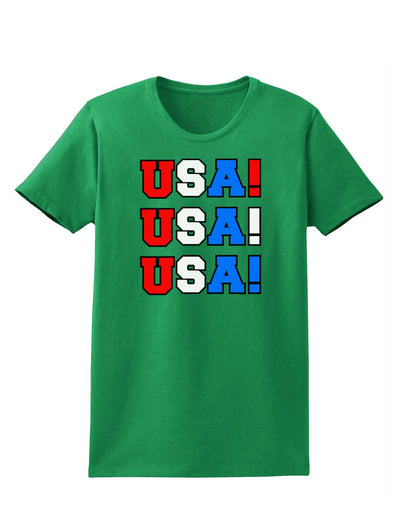 USA! USA! USA! Womens Dark T-Shirt-TooLoud-Kelly-Green-X-Small-Davson Sales