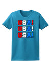 USA! USA! USA! Womens Dark T-Shirt-TooLoud-Turquoise-X-Small-Davson Sales