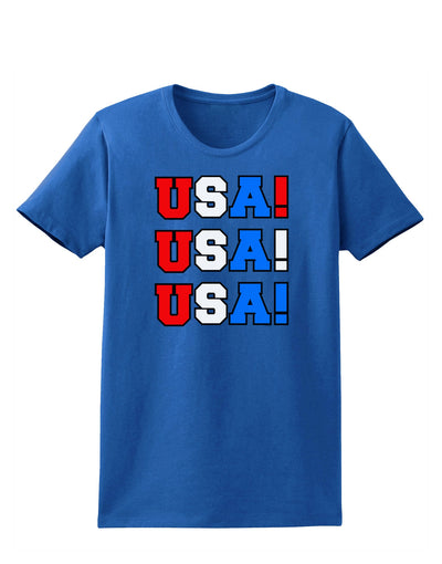 USA! USA! USA! Womens Dark T-Shirt-TooLoud-Royal-Blue-X-Small-Davson Sales