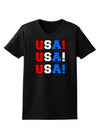 USA! USA! USA! Womens Dark T-Shirt-TooLoud-Black-X-Small-Davson Sales