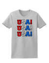 USA! USA! USA! Womens T-Shirt-Womens T-Shirt-TooLoud-AshGray-X-Small-Davson Sales