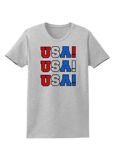 USA! USA! USA! Womens T-Shirt-Womens T-Shirt-TooLoud-AshGray-X-Small-Davson Sales