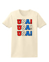 USA! USA! USA! Womens T-Shirt-Womens T-Shirt-TooLoud-Natural-X-Small-Davson Sales