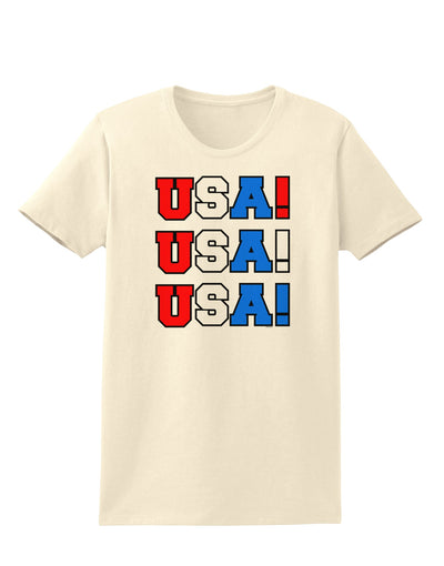 USA! USA! USA! Womens T-Shirt-Womens T-Shirt-TooLoud-Natural-X-Small-Davson Sales