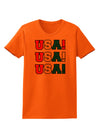 USA! USA! USA! Womens T-Shirt-Womens T-Shirt-TooLoud-Orange-X-Small-Davson Sales