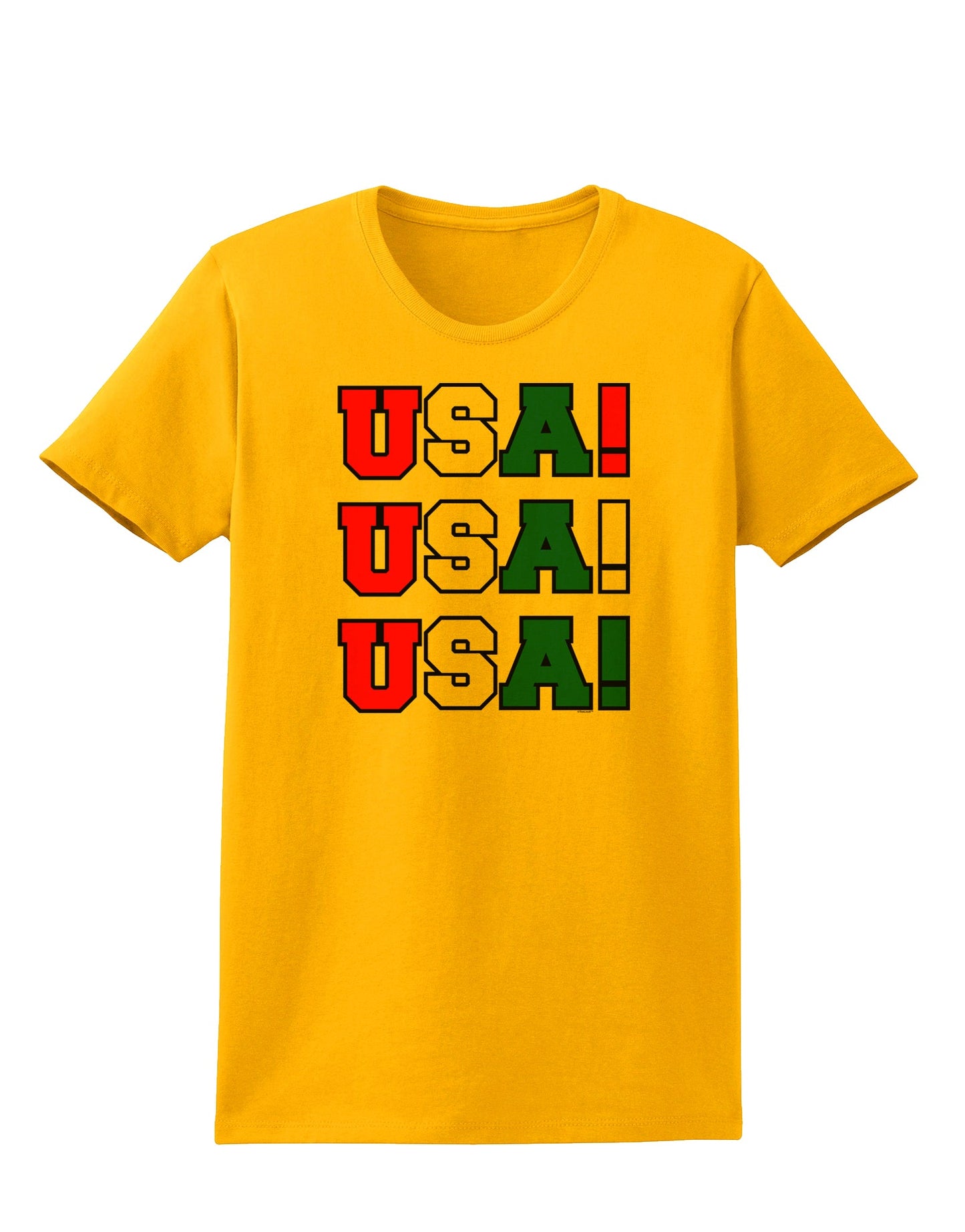 USA! USA! USA! Womens T-Shirt-Womens T-Shirt-TooLoud-Gold-X-Small-Davson Sales
