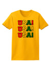 USA! USA! USA! Womens T-Shirt-Womens T-Shirt-TooLoud-Gold-X-Small-Davson Sales