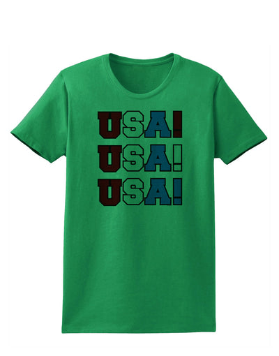 USA! USA! USA! Womens T-Shirt-Womens T-Shirt-TooLoud-Kelly-Green-X-Small-Davson Sales