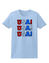 USA! USA! USA! Womens T-Shirt-Womens T-Shirt-TooLoud-Light-Blue-X-Small-Davson Sales