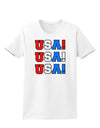 USA! USA! USA! Womens T-Shirt-Womens T-Shirt-TooLoud-White-X-Small-Davson Sales