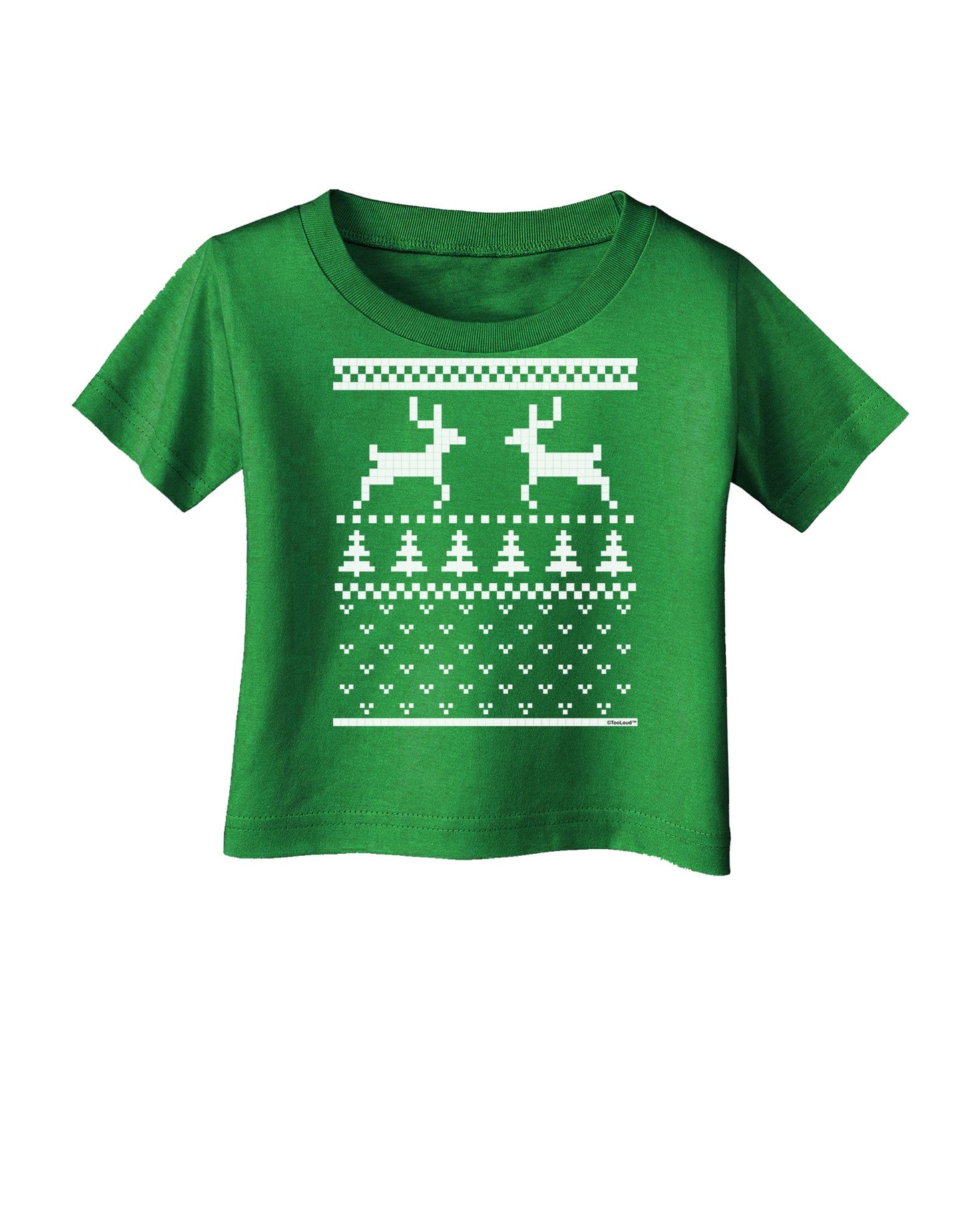 Ugly Christmas Sweater Reindeer Pattern Infant T-Shirt Dark-Infant T-Shirt-TooLoud-Royal-Blue-06-Months-Davson Sales